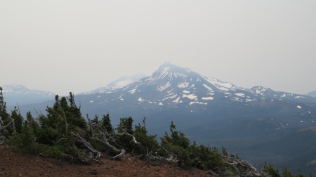 View from atop Black Crater. Smoke from wildfires.